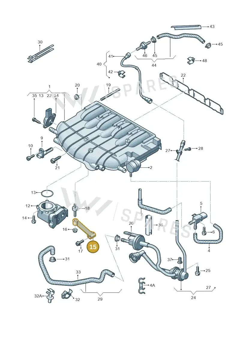 06H129723K — Skoda Yeti (2013-2017) diagram 666133200, position 15