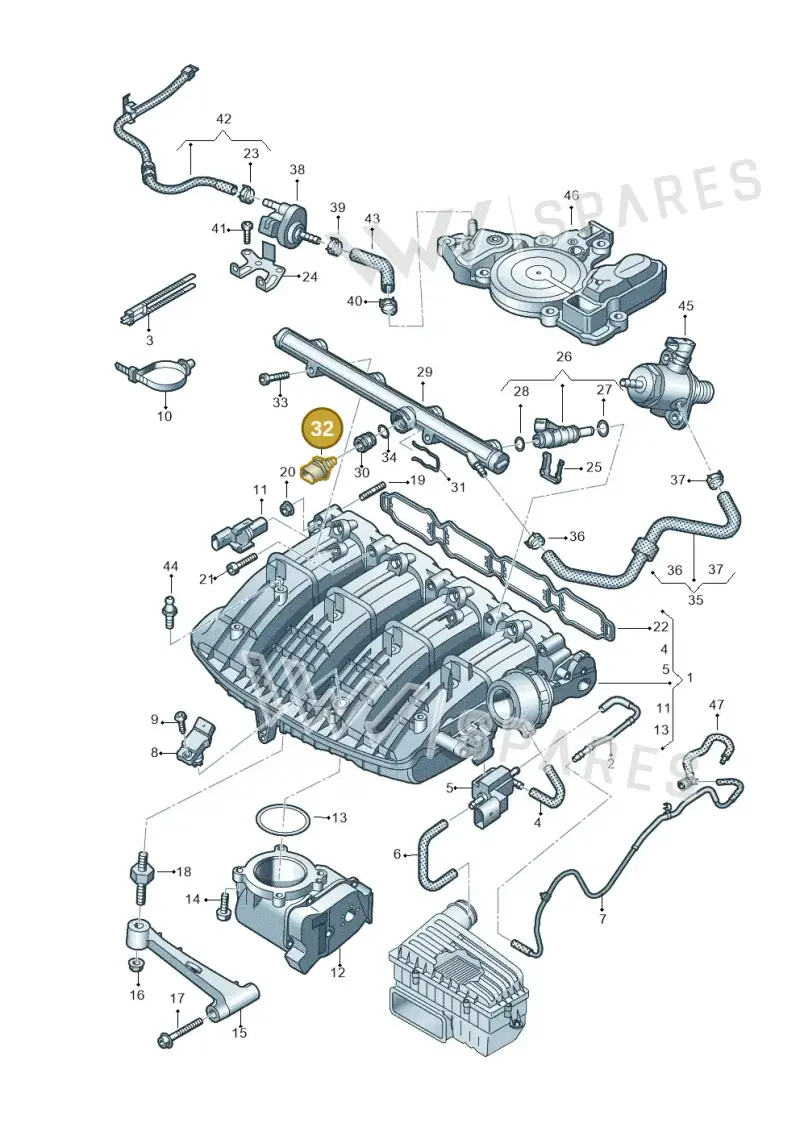 06H906051K — Skoda Octavia (2019-2024) diagram 884133100, position 32