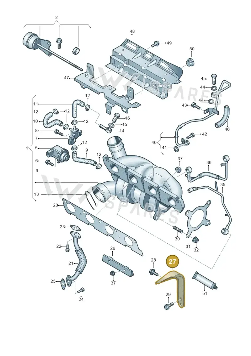 06J145536L — Skoda Yeti (2013-2017) diagram 645145520, position 27