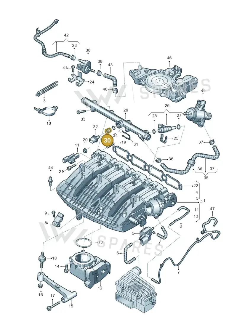 06K127813G — Skoda Superb Combi (2015-2024) diagram 884133100, position 30