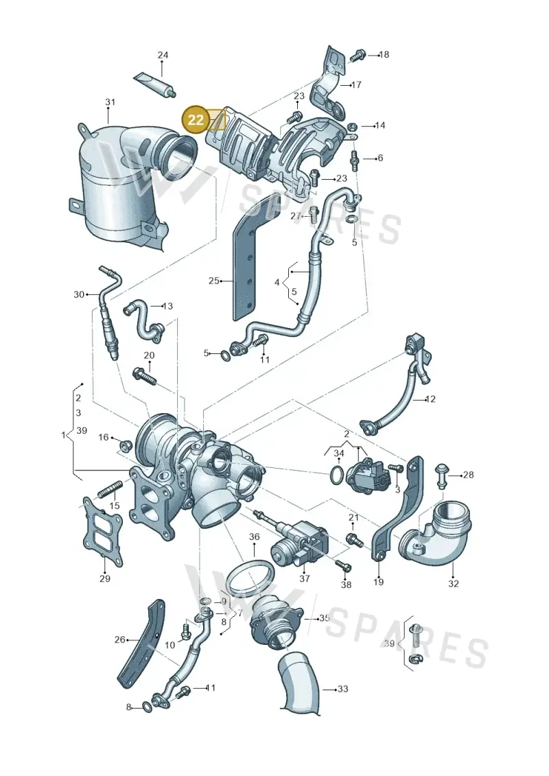 06K129596C — Skoda Octavia (2019-2024) diagram 890145640, position 22