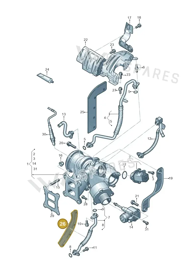 06K133833AP — Skoda Octavia (2017-2020) diagram 745145700, position 26