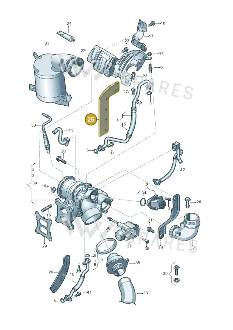 06K133833BL — Skoda Octavia (2019-2024) diagram 890145640, position 25