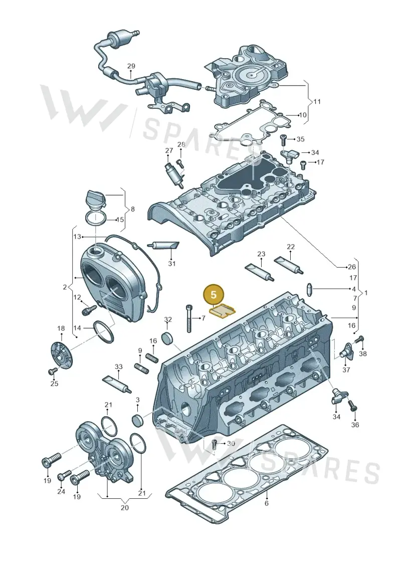 06L103411G — Skoda Octavia (2019-2024) diagram 848103290, position 5