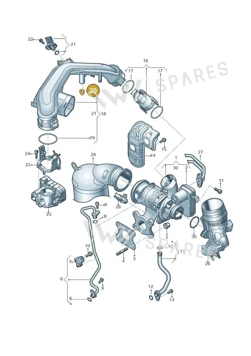 07C133588G — Skoda Kamiq (2019-) diagram 773145390, position 20