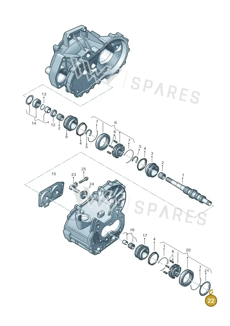 085311187B — Skoda Roomster (2010-2015) diagram 225311330, position 22