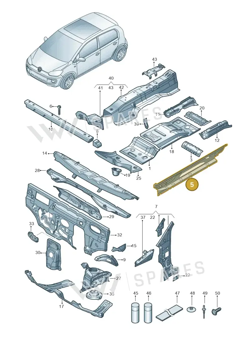 12E801252B — Skoda Citigo (2019-2021) diagram 772802000, position 5