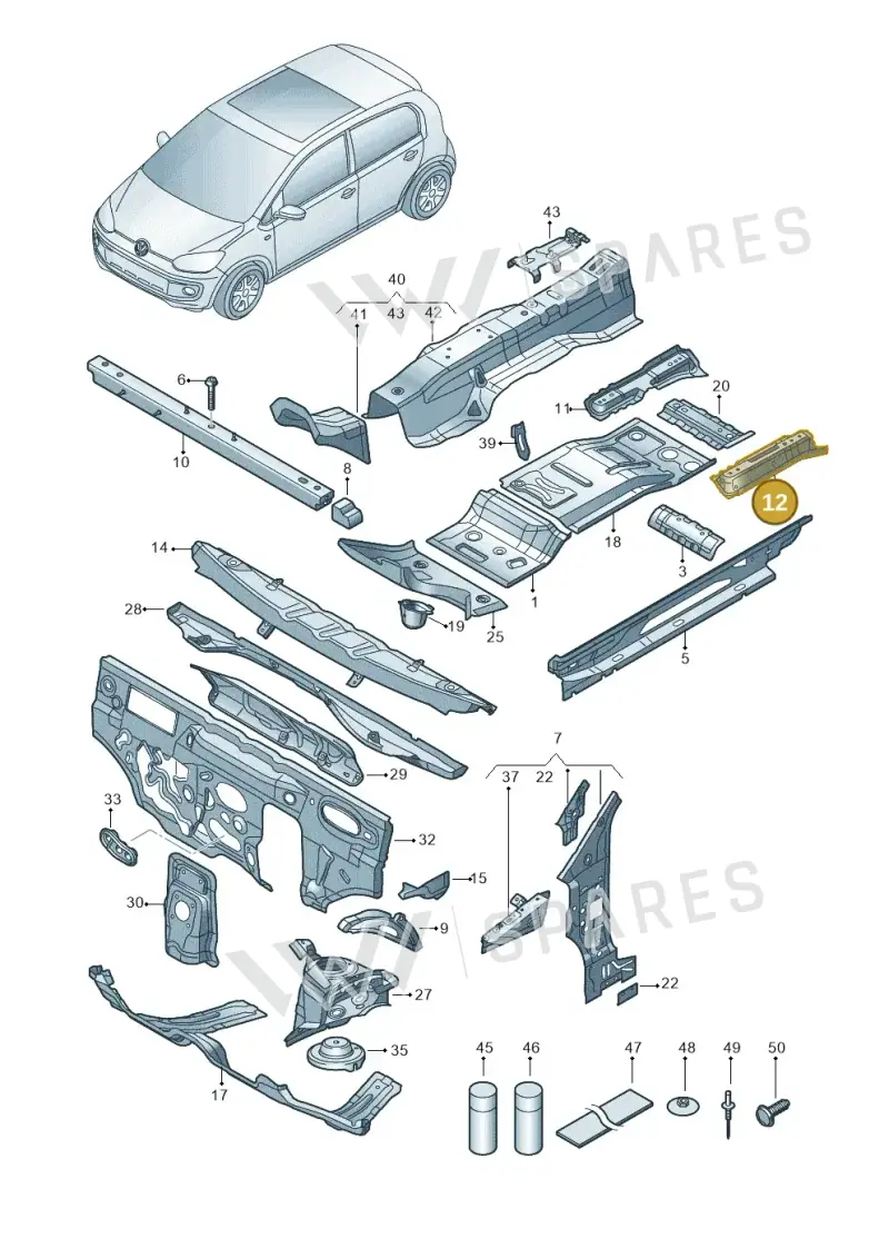 12E802569A — Skoda Citigo (2019-2021) diagram 772802000, position 12