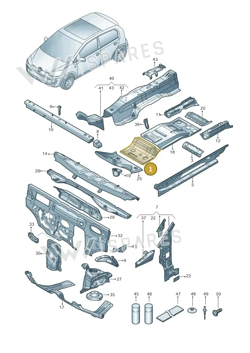 12E803074 — Skoda Citigo (2019-2021) diagram 772802000, position 1