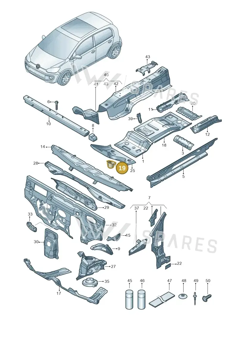 12E803216 — Skoda Citigo (2019-2021) diagram 772802000, position 19