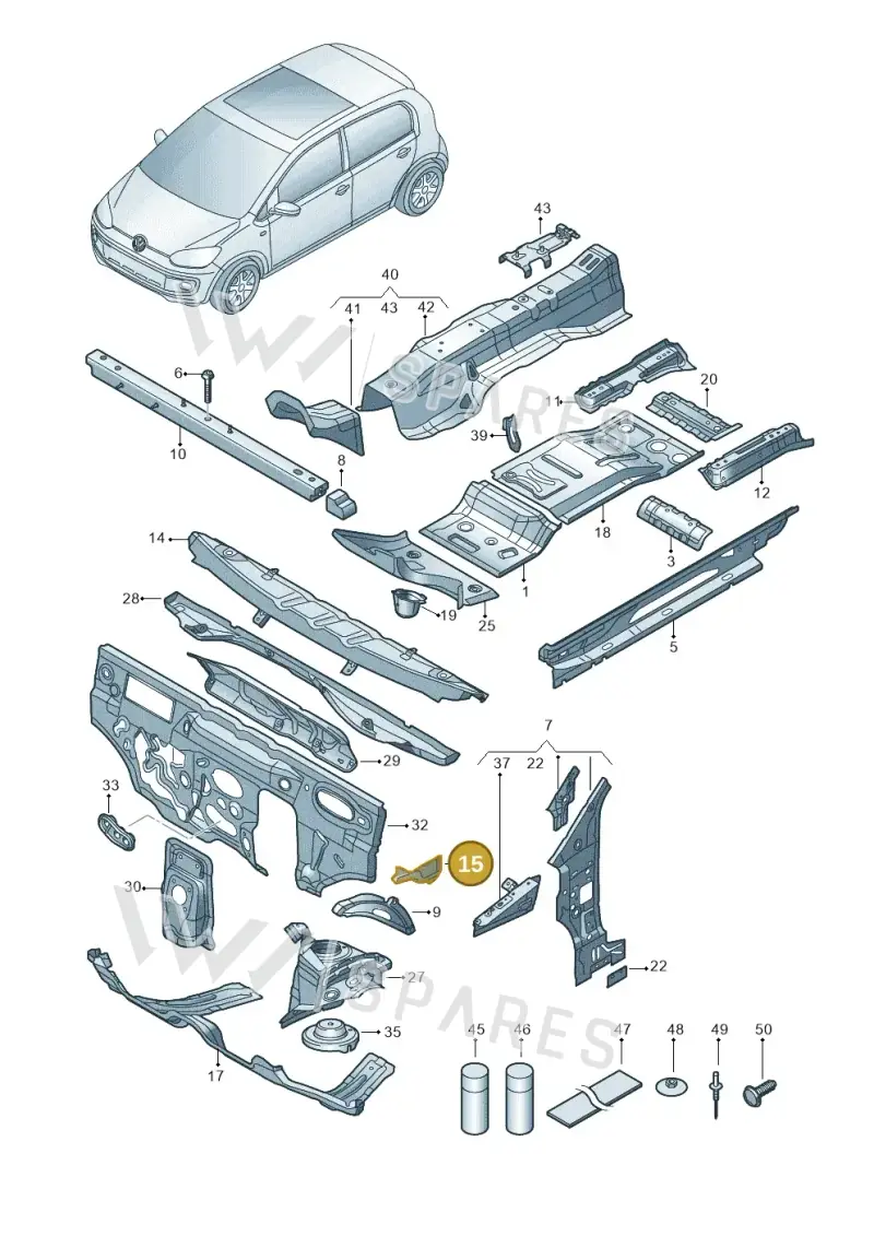 12E805078 — Skoda Citigo (2019-2021) diagram 772802000, position 15
