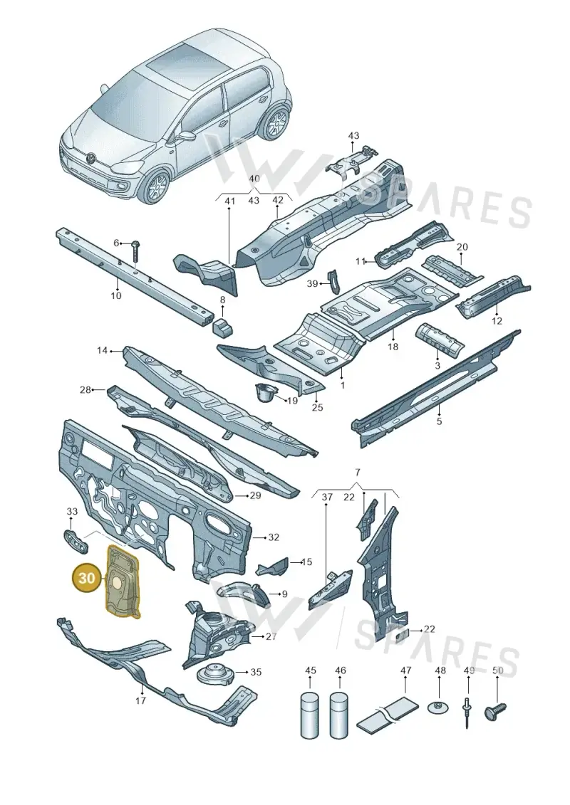 12E805367B — Skoda Citigo (2019-2021) diagram 772802000, position 30
