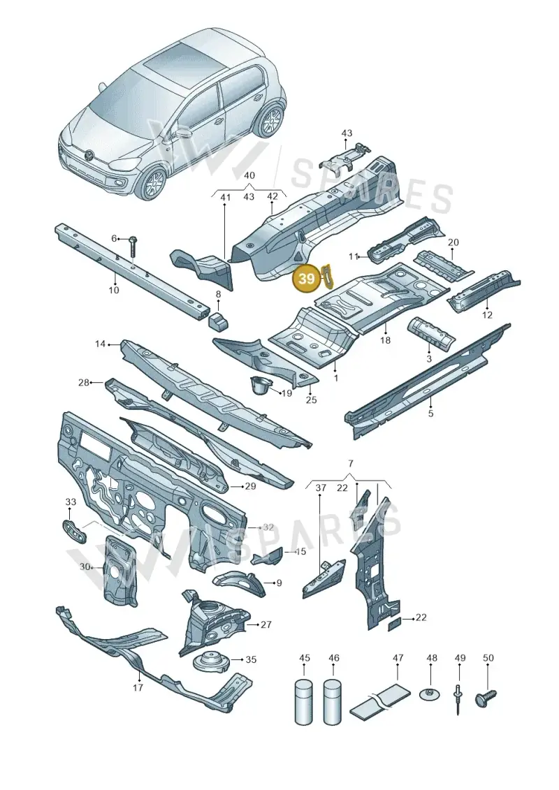 12E863441C — Skoda Citigo (2019-2021) diagram 772802000, position 39