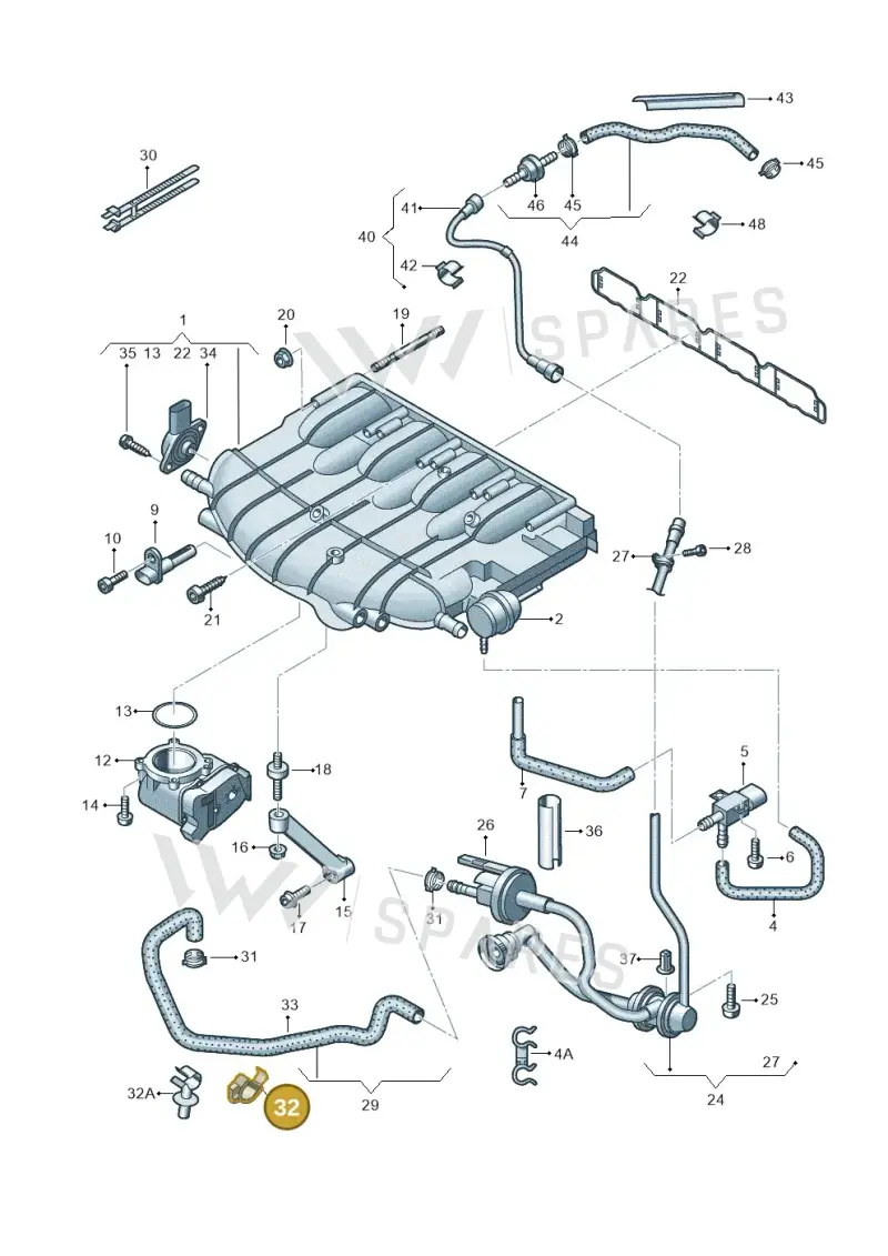 1C0422705B — Skoda Yeti (2013-2017) diagram 666133200, position 32