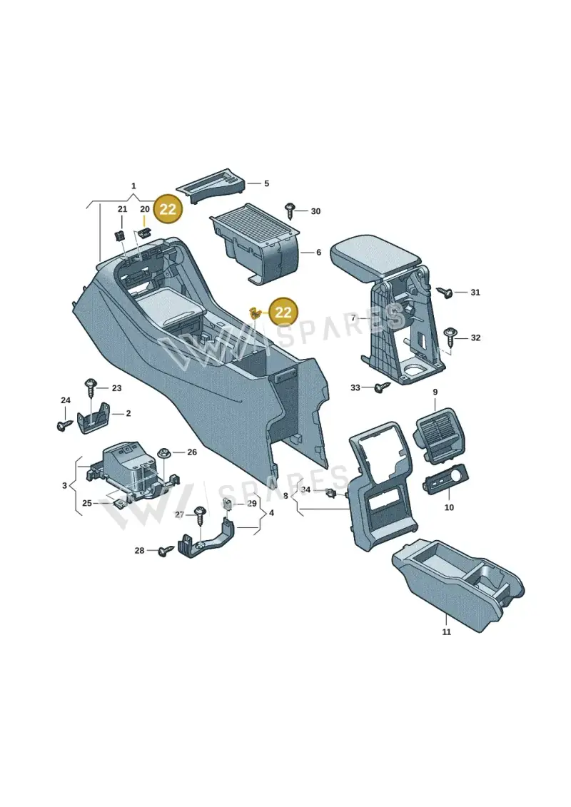 1C0867388 — Skoda Kodiaq (2024-) diagram 57h863060, position 22