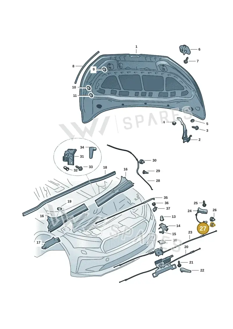 1C0971845 — Skoda Enyaq (2020-) diagram 50a823000, position 27