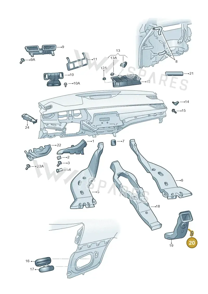 1EE907543A — Skoda Octavia (2019-2024) diagram 585819010, position 20