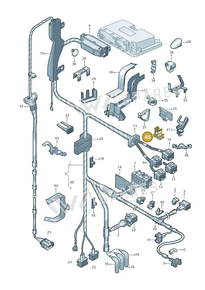 1H0971787 — Skoda OCTAVIA/COMBI/4X4      01> (2000-) diagram 252971300, position 45