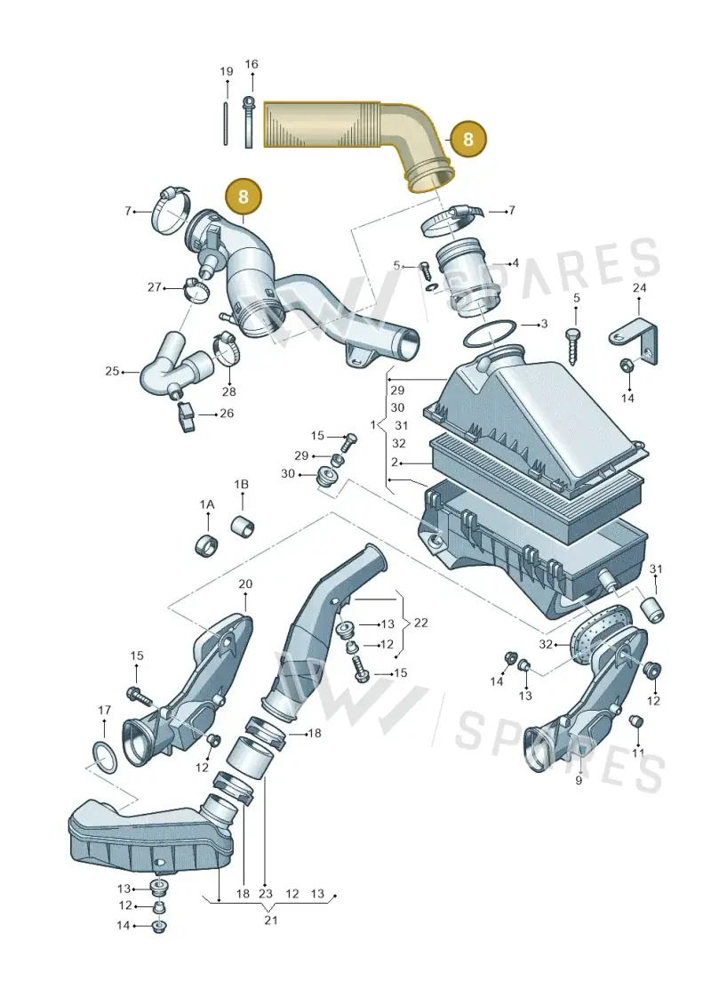 1J0129684CH — Skoda OCTAVIA/COMBI/4X4      01> (2000-) diagram 194129150, position 8