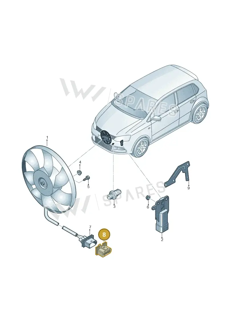 1J0906233 — Skoda Fabia (2014-2022) diagram 773959500, position 8