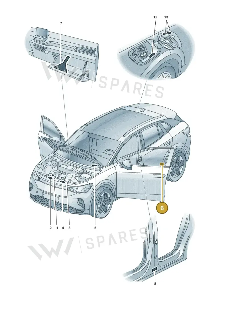 1K0010833P — Skoda Enyaq (2020-) diagram 50a010000, position 6