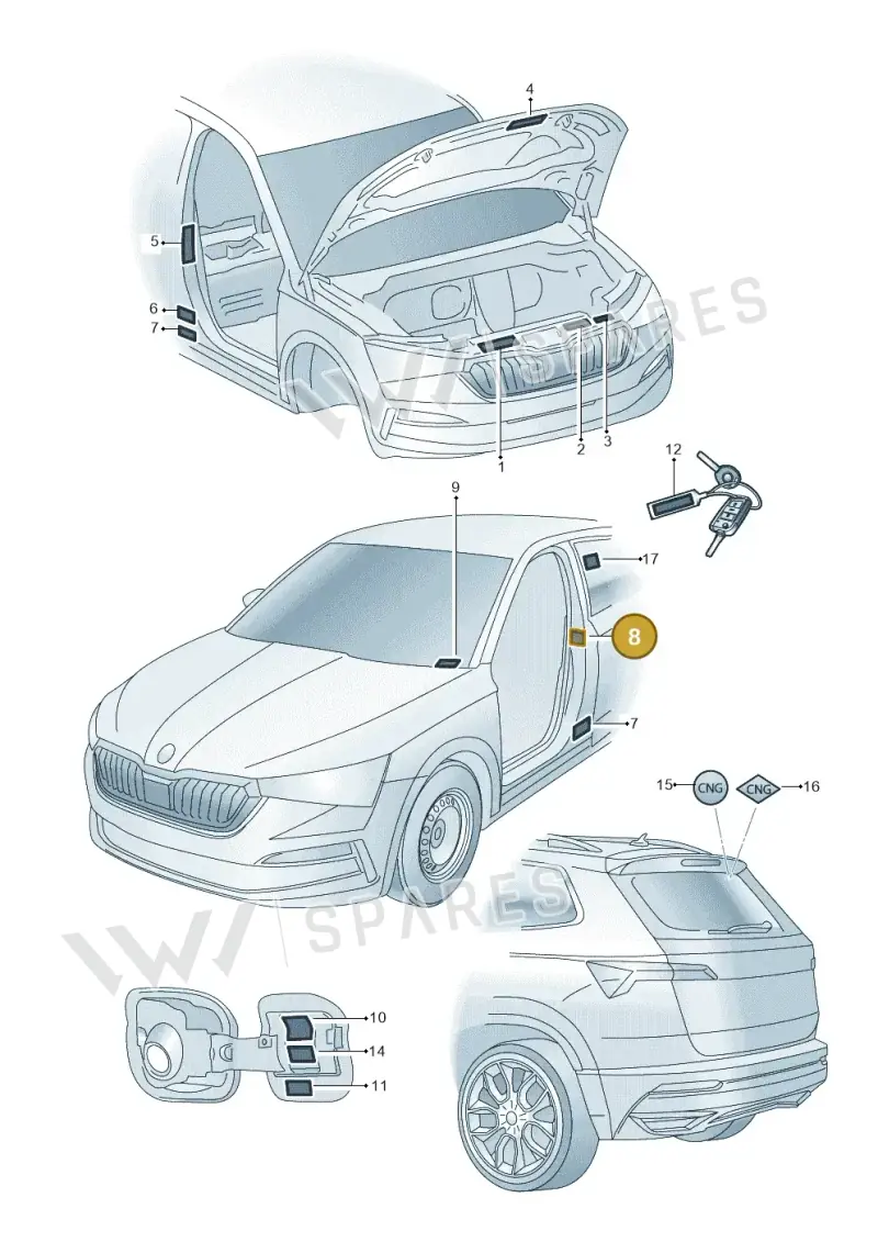 1K0010833P — Skoda Kamiq (2019-) diagram 584010000, position 8