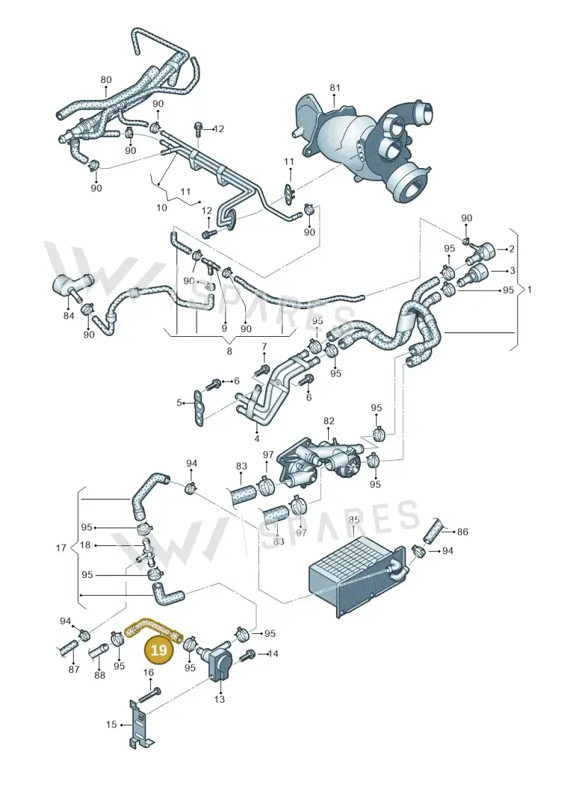 1K0121063S — Skoda Yeti (2013-2017) diagram 649121110, position 19