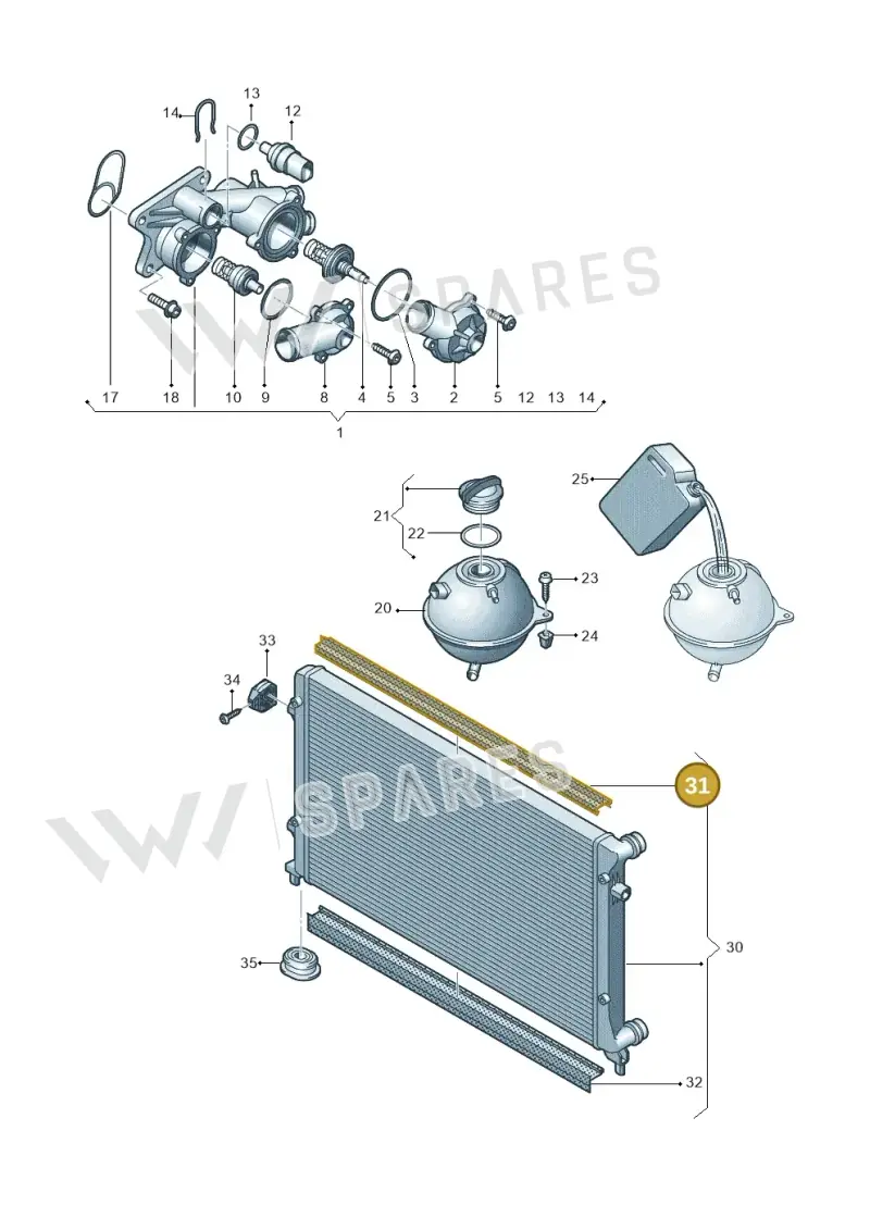 1K0121345 — Skoda OCTAVIA/COMBI/4X4      04> (2004-) diagram 409121700, position 31