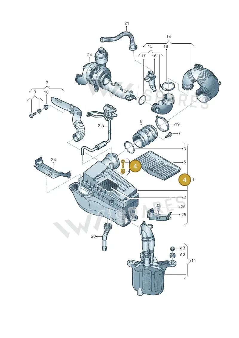 1K0129381 — Skoda Yeti (2013-2017) diagram 786129250, position 4
