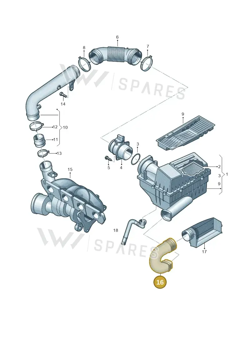1K0129618AN — Skoda Yeti (2013-2017) diagram 627129600, position 16