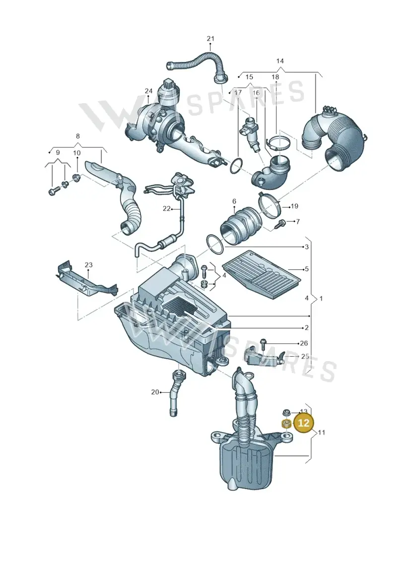 1K0129882 — Skoda Yeti (2013-2017) diagram 786129250, position 12