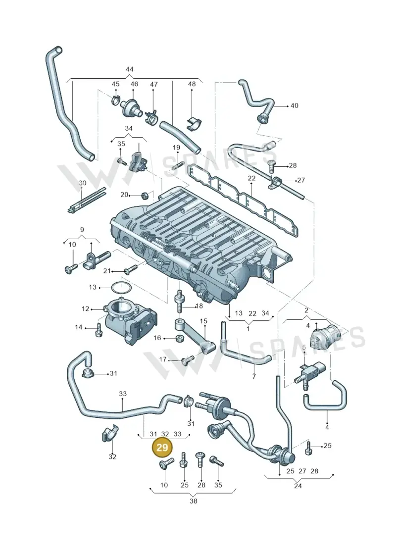 1K0133366BK — Skoda Yeti (2013-2017) diagram 714133300, position 29