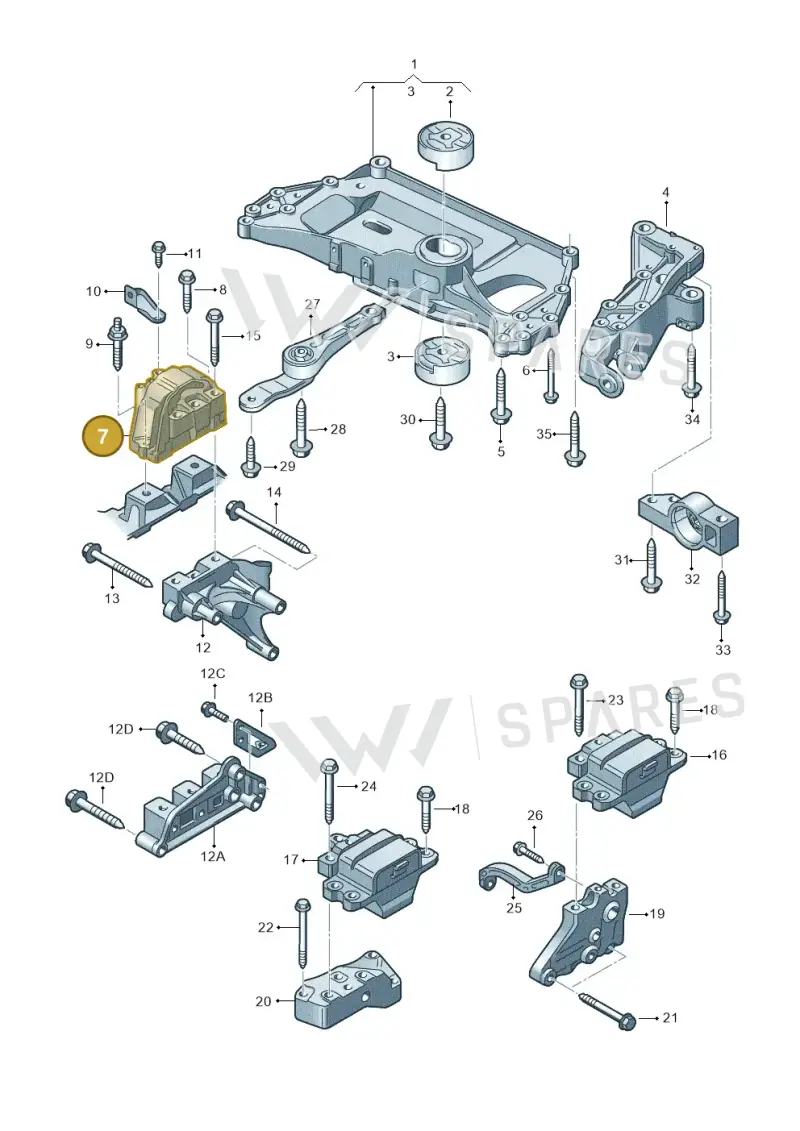 1K0199262AS — Skoda Octavia ambiente (2008-2013) diagram 649199200, position 7