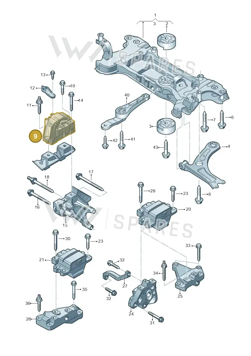 1K0199262K — Skoda Yeti (2013-2017) diagram 690199300, position 9