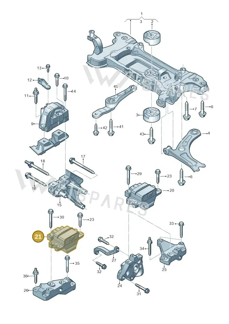 1K0199555L — Skoda Yeti (2013-2017) diagram 690199300, position 21