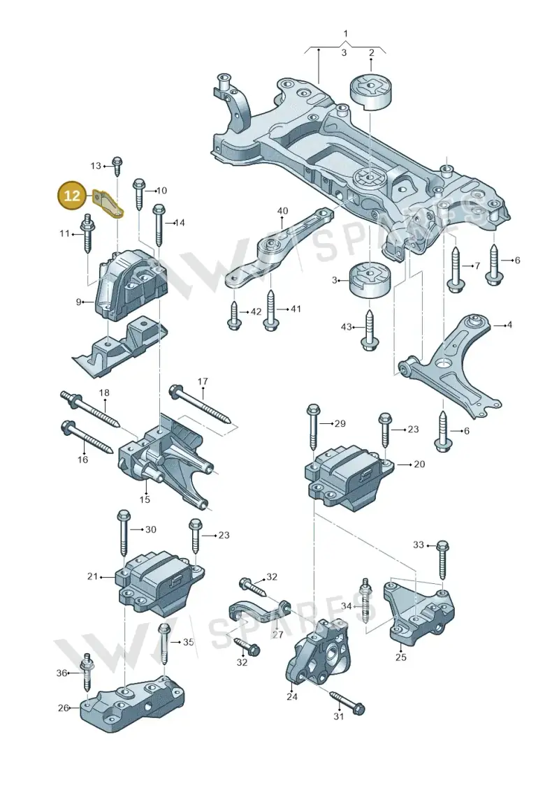 1K0199588 — Skoda Yeti (2013-2017) diagram 690199300, position 12