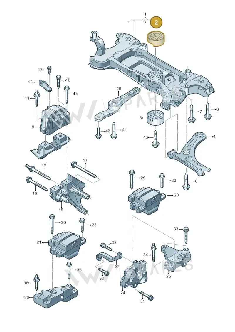1K0199868T — Skoda Superb (2013-2015) diagram 690199300, position 2