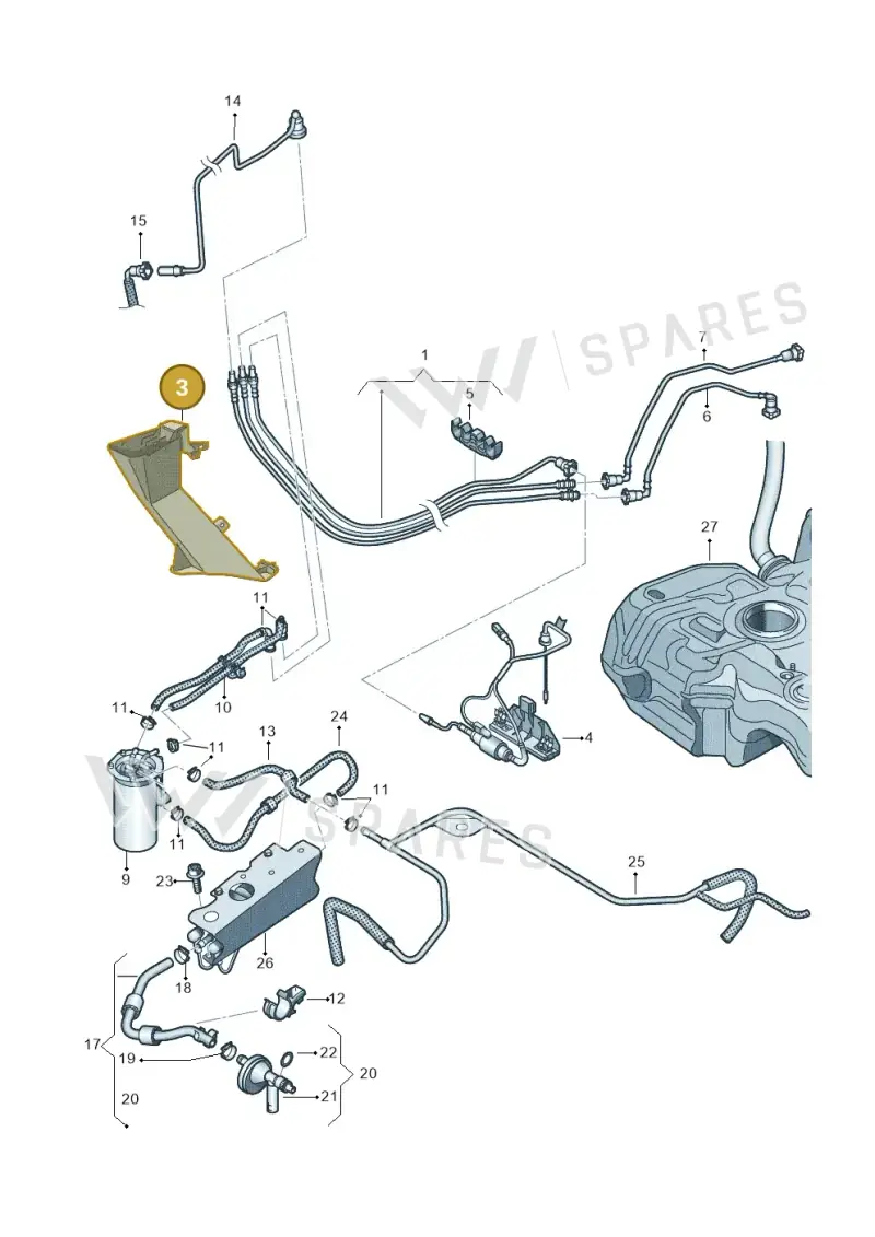 1K0201973 — Skoda Yeti (2013-2017) diagram 634201250, position 3