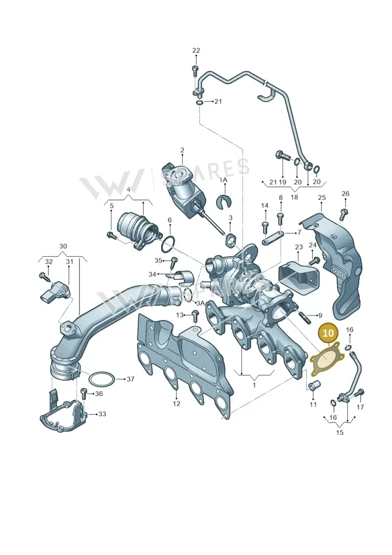 1K0253115AF — Skoda Roomster (2010-2015) diagram 697145400, position 10
