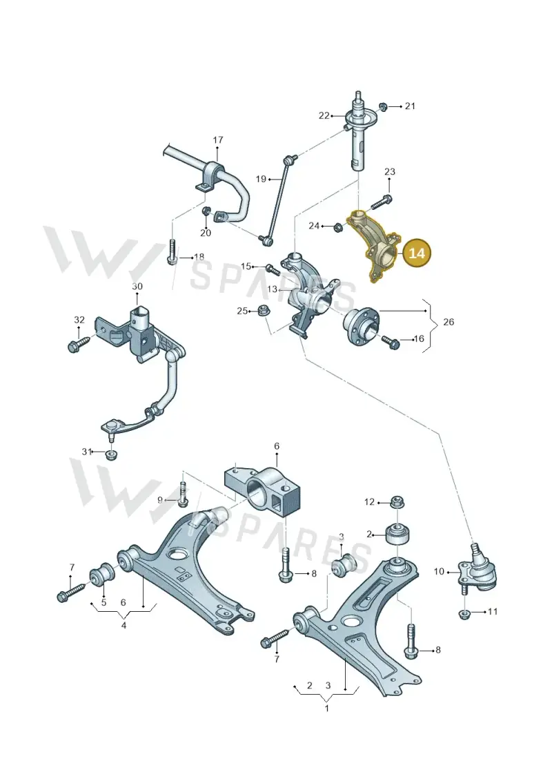 1K0407255T — Skoda Yeti (2013-2017) diagram 690407000, position 14