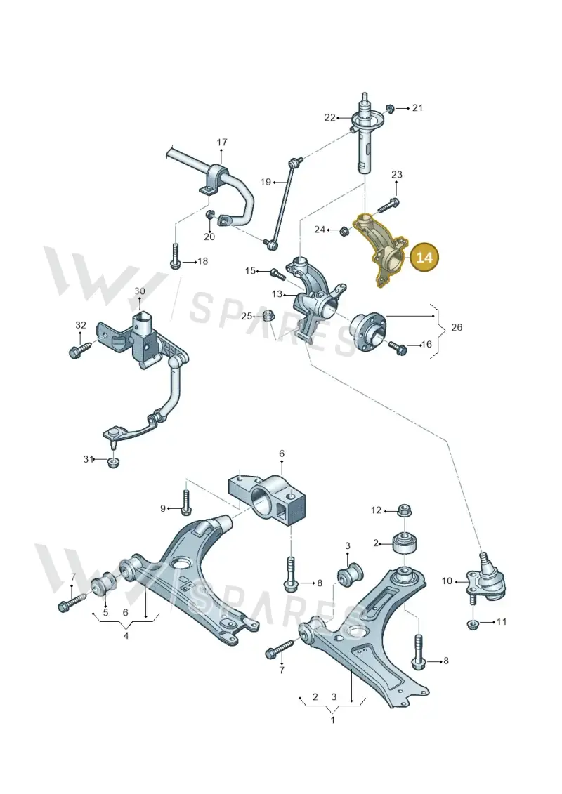 1K0407256T — Skoda Yeti (2013-2017) diagram 690407000, position 14