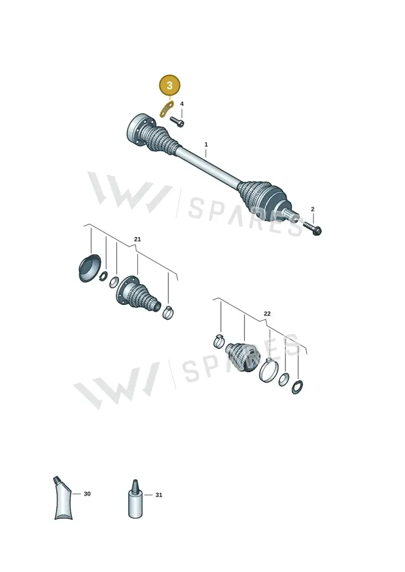 1K0407357C — Skoda Superb Combi (2023-) diagram 5h0501010, position 3