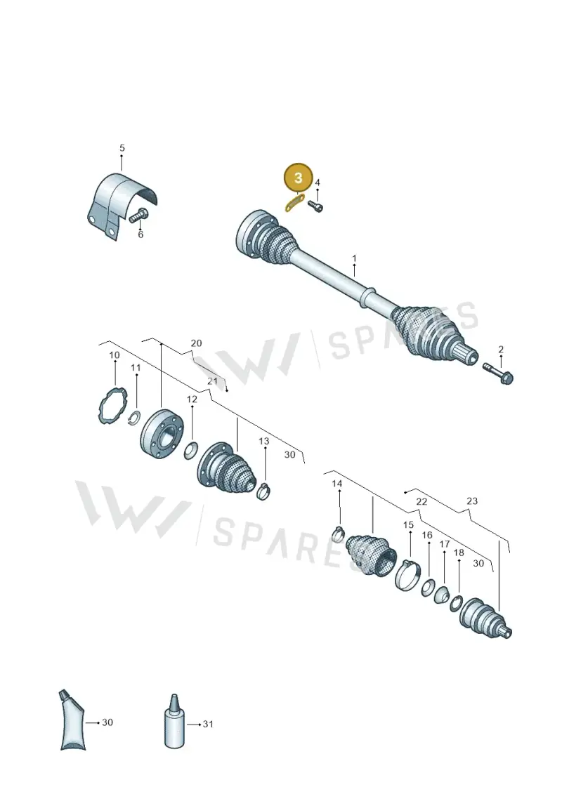 1K0407357C — Skoda Octavia (2019-2024) diagram 649407220, position 3