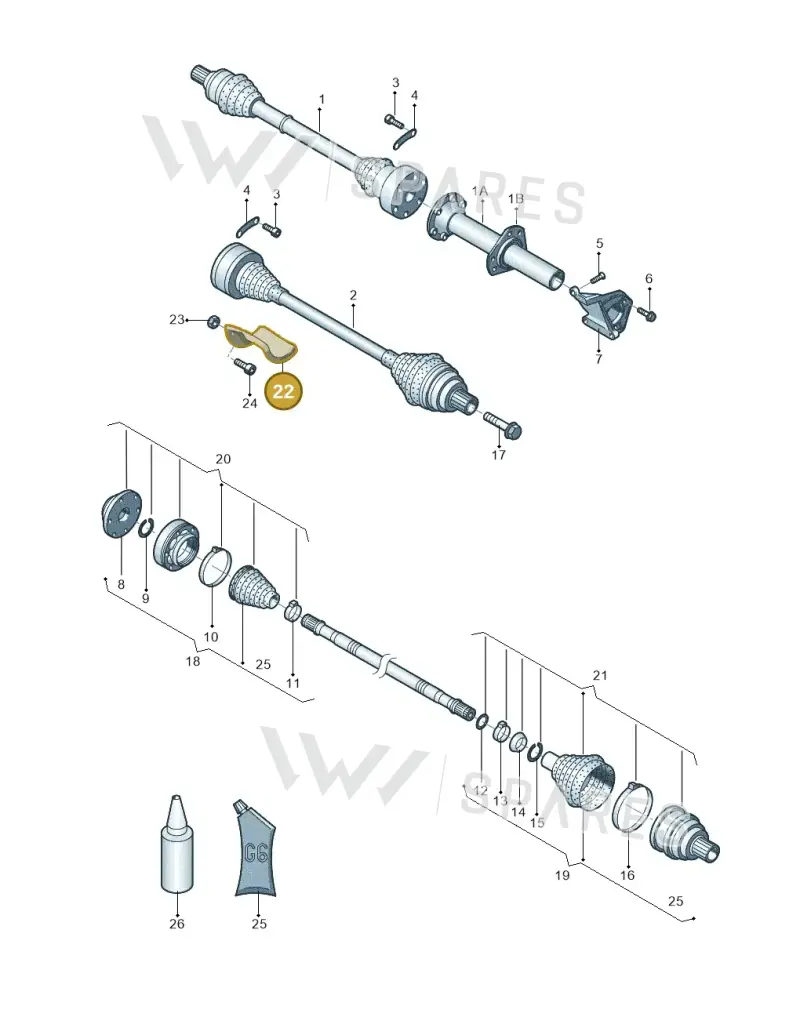 1K0407720B — Skoda Superb (2013-2015) diagram 409407250, position 22