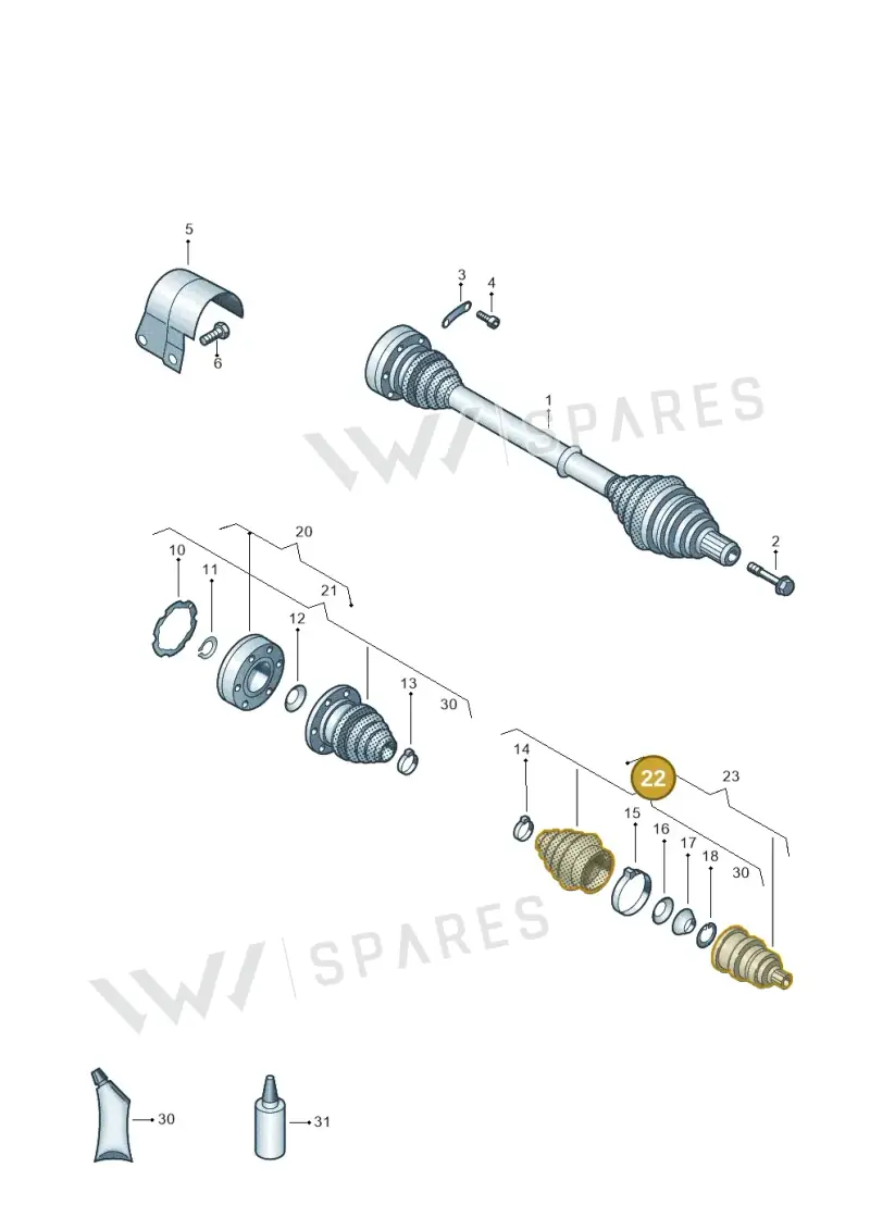 1K0498203 — Skoda Octavia (2019-2024) diagram 649407220, position 22