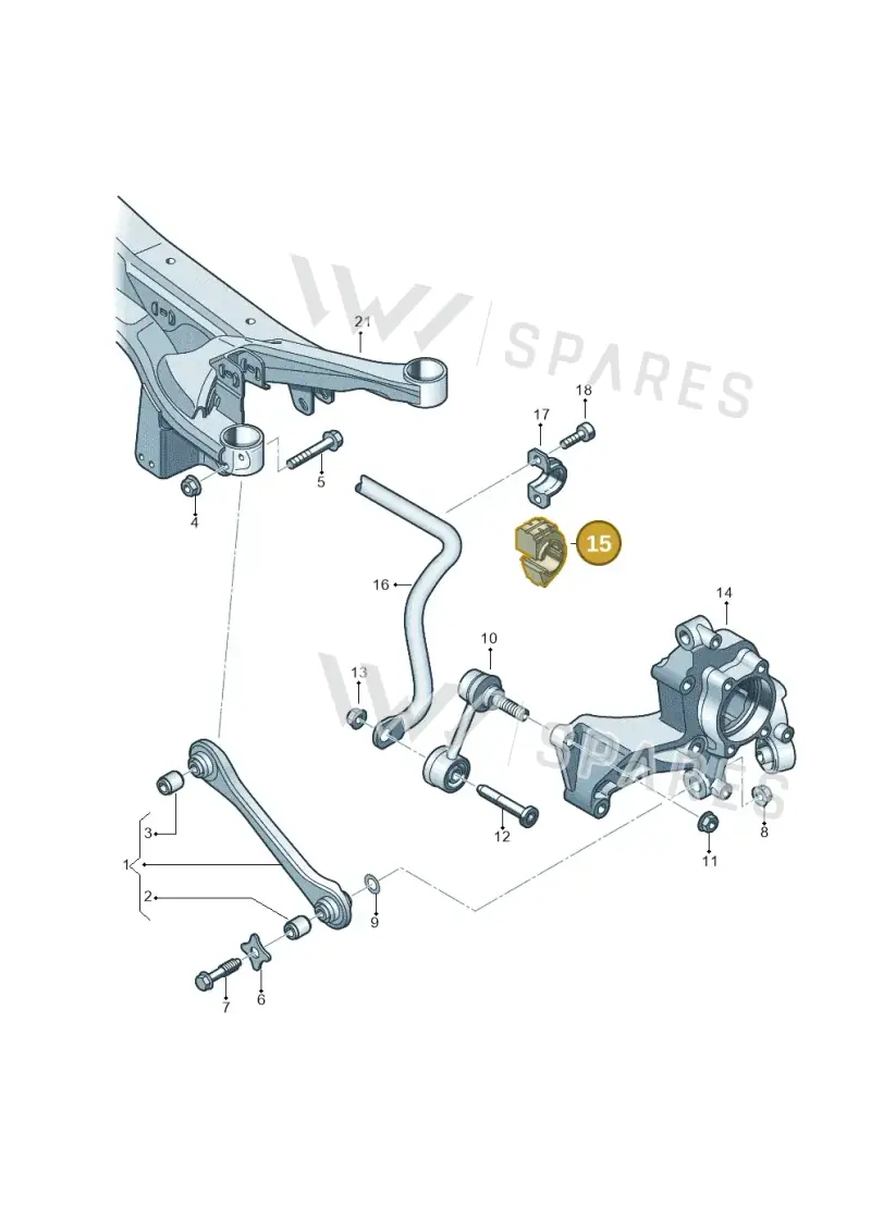 1K0511327AP — Skoda Yeti (2013-2017) diagram 460501300, position 15