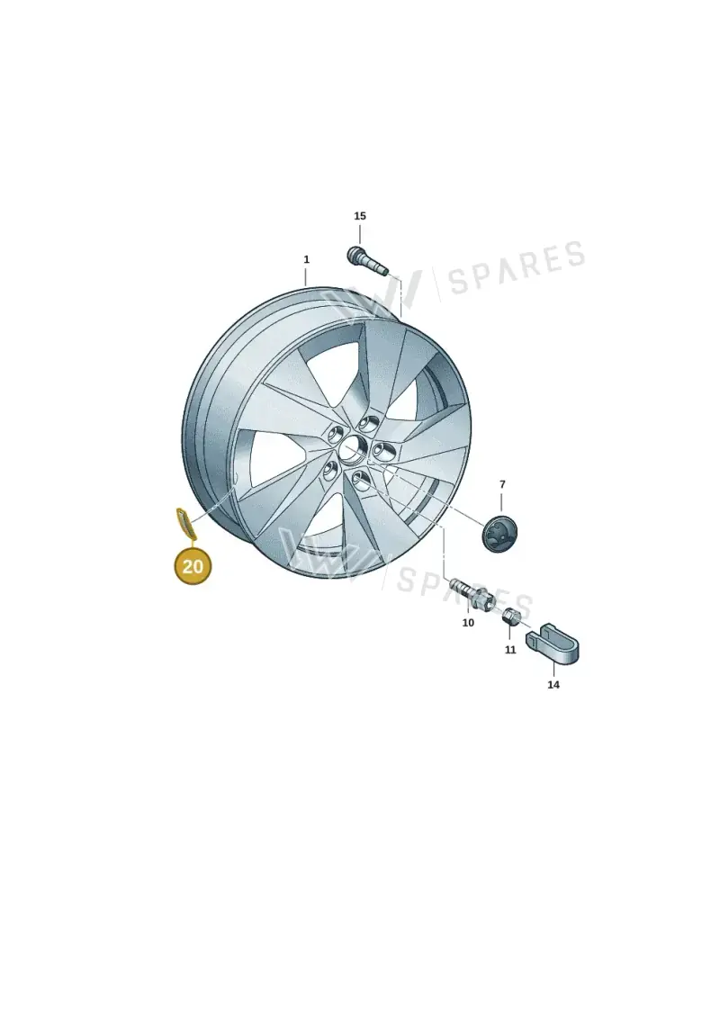 1K0601182A — Skoda Kodiaq (2024-) diagram 57h601070, position 20