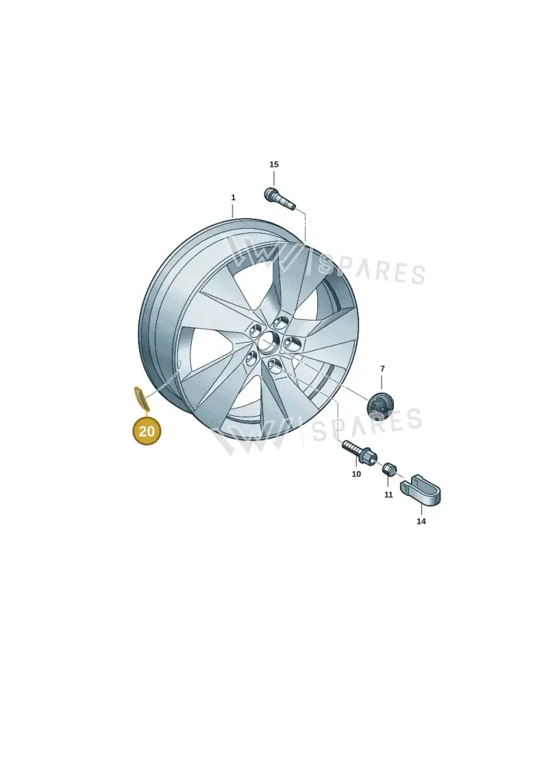 1K0601184A — Skoda Kodiaq (2024-) diagram 57h601070, position 20