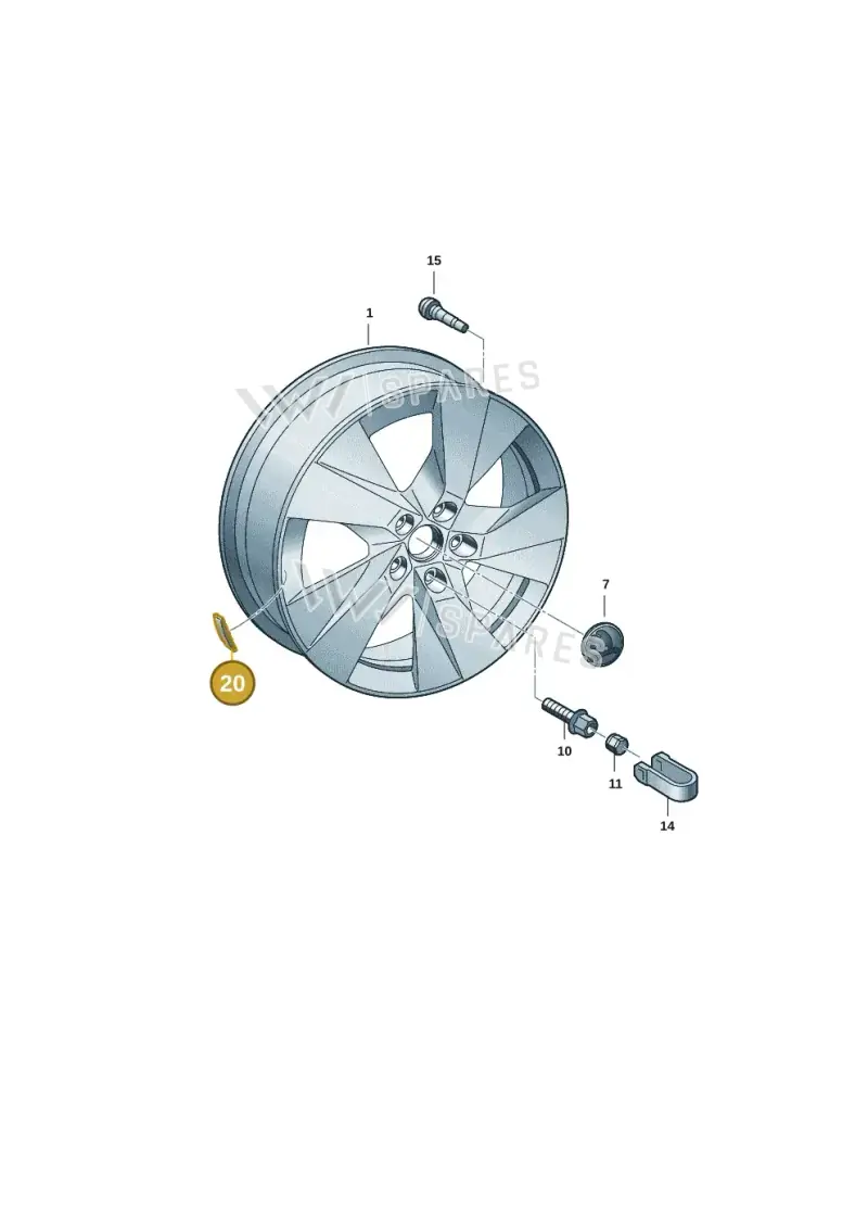 1K0601186A — Skoda Kodiaq (2024-) diagram 57h601070, position 20