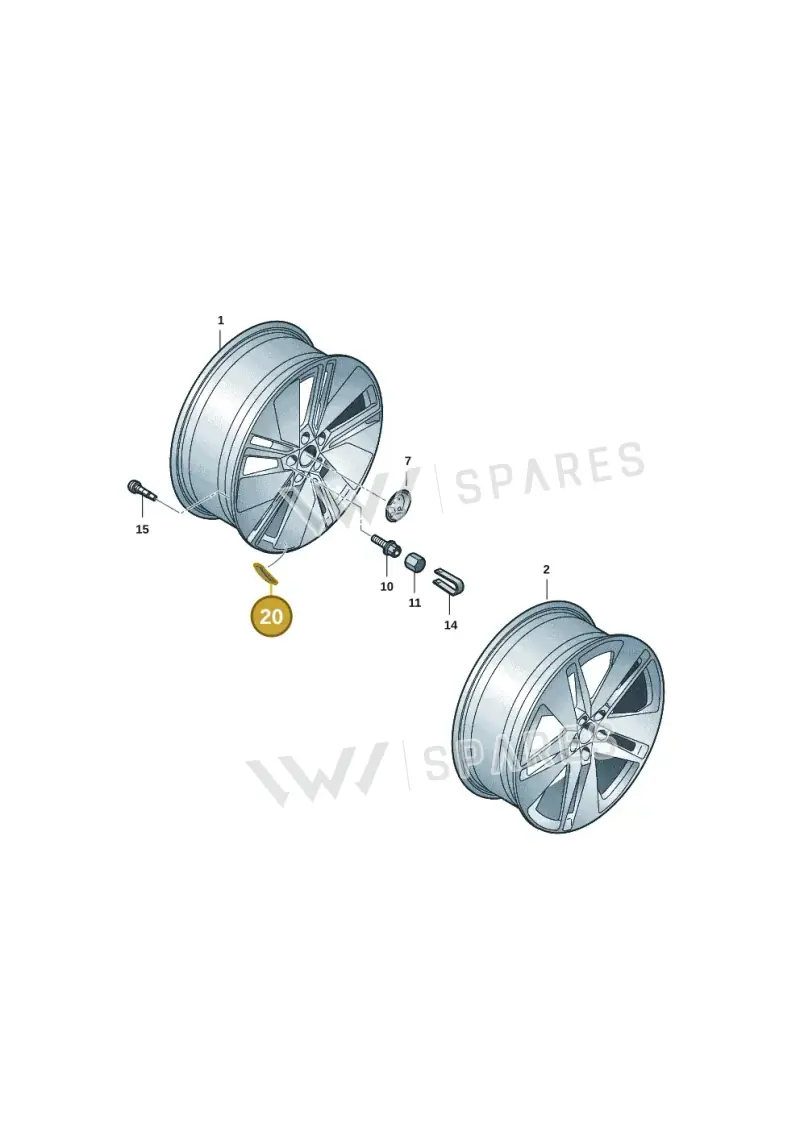 1K0601186E — Skoda Enyaq (2020-) diagram 50a601070, position 20